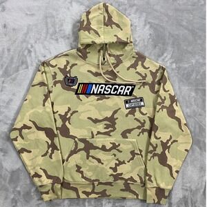 NASCAR Racing Cup Series Fleece Hoodie Men M Desert Camo Streetwear Relaxed Warm